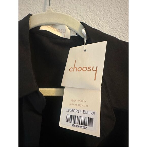 NWT Choosy plunging black mini dress Size 4 - Picture 7 of 7